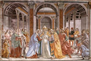 Cappella Tornabuoni, anno 1485-90, affreschi, Santa Maria Novella, Firenze.